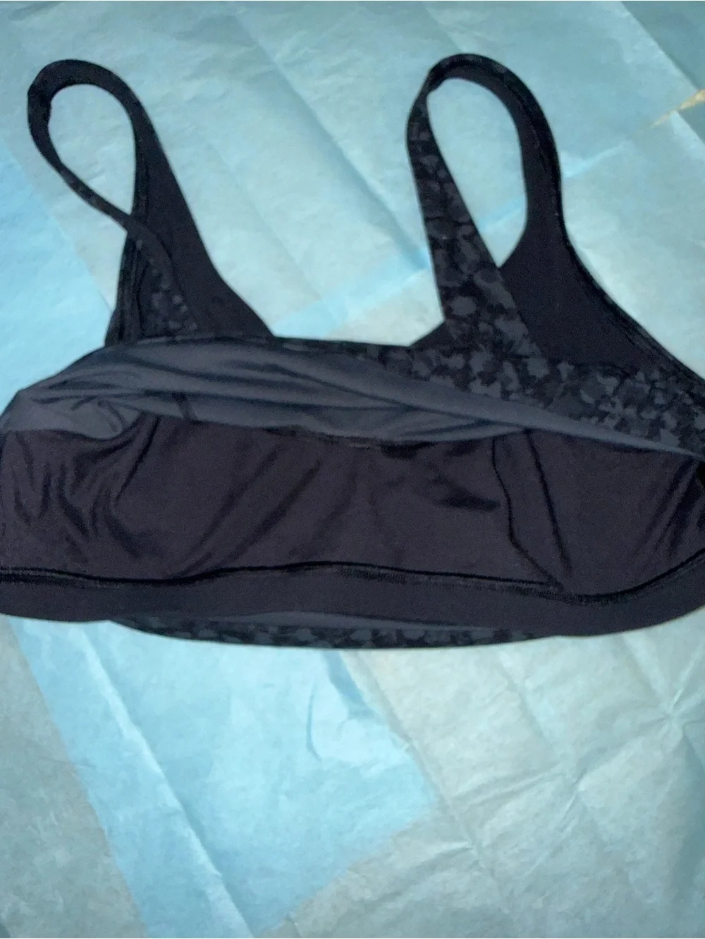 lululemon athletica Black Textured Crop Tank with Wide Straps